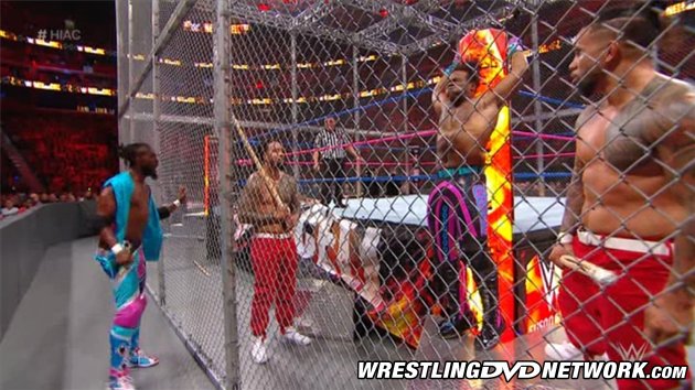 WWE - The Usos Torture Xavier Woods with Kendo Stick Inside Hell in a Cell!