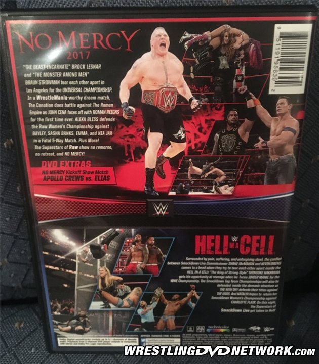 WWE 'Double Feature: No Mercy & Hell in a Cell 2017' DVD - Photos, Back Cover
