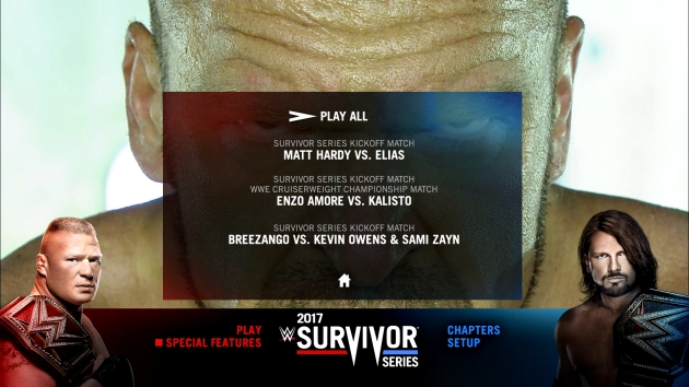 WWE Survivor Series 2017 Blu-ray - Extras List